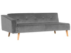 Corner Sofa Bed VADSO Velvet Grey 4 Seater Left Hand