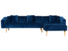 Corner Sofa Bed Velvet Navy Blue 4 Seater Left Hand
