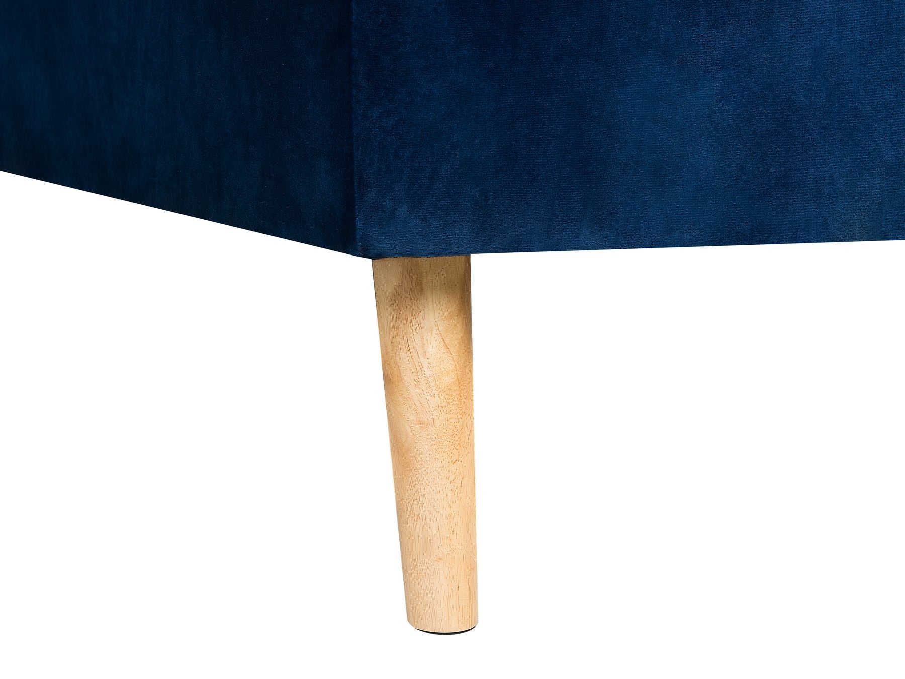 Corner Sofa Bed VADSO Velvet Navy Blue 4 Seater Left Hand