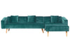 Corner Sofa Bed Velvet Emerald Green 4 Seater Left Hand