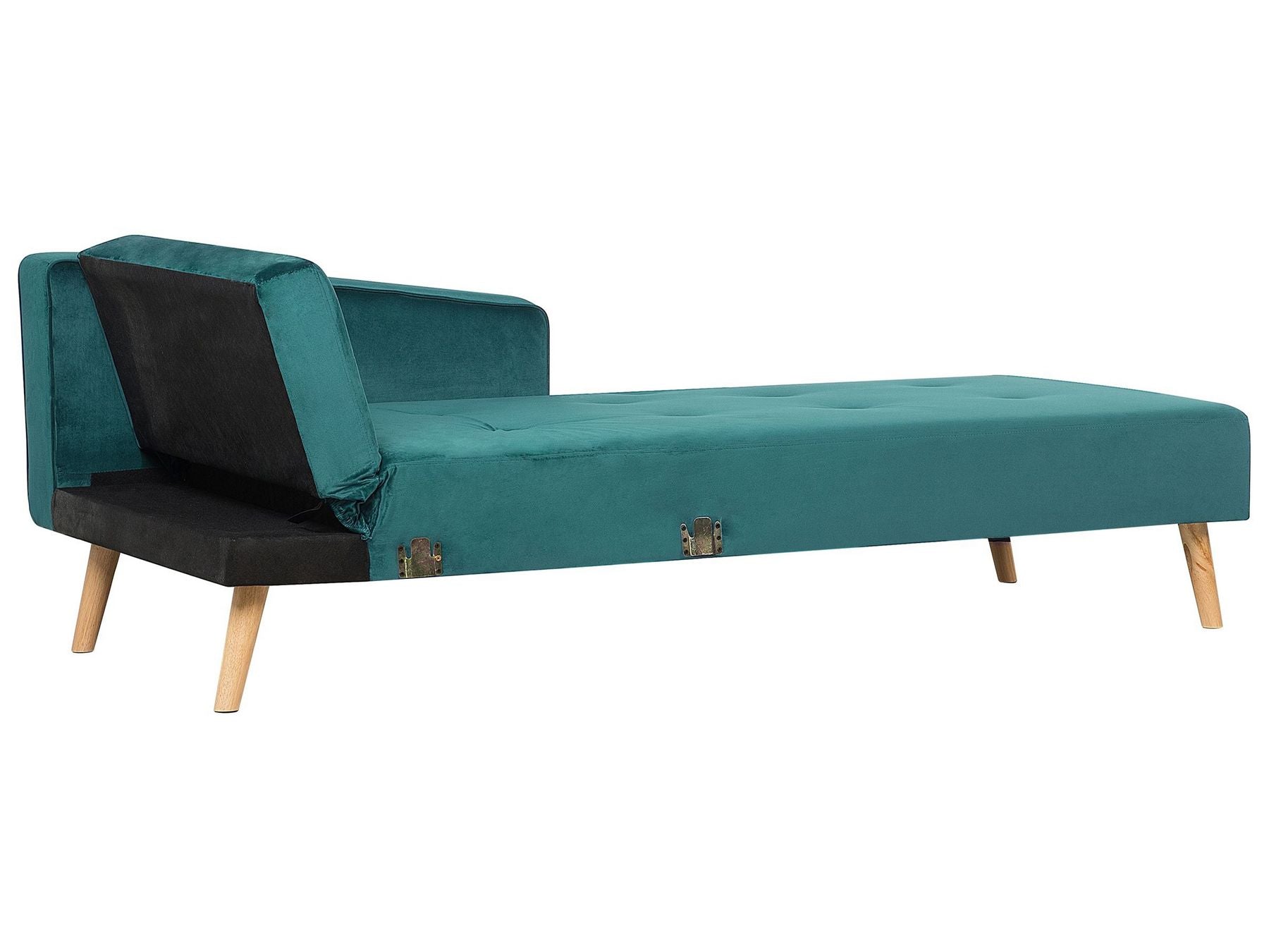 Corner Sofa Bed VADSO Velvet Emerald Green 4 Seater Left Hand