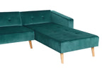 Corner Sofa Bed VADSO Velvet Emerald Green 4 Seater Left Hand