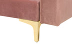 Modular Corner Sofa Bed ABERDEEN Velvet Pink with Ottoman 5 Seater Right Hand