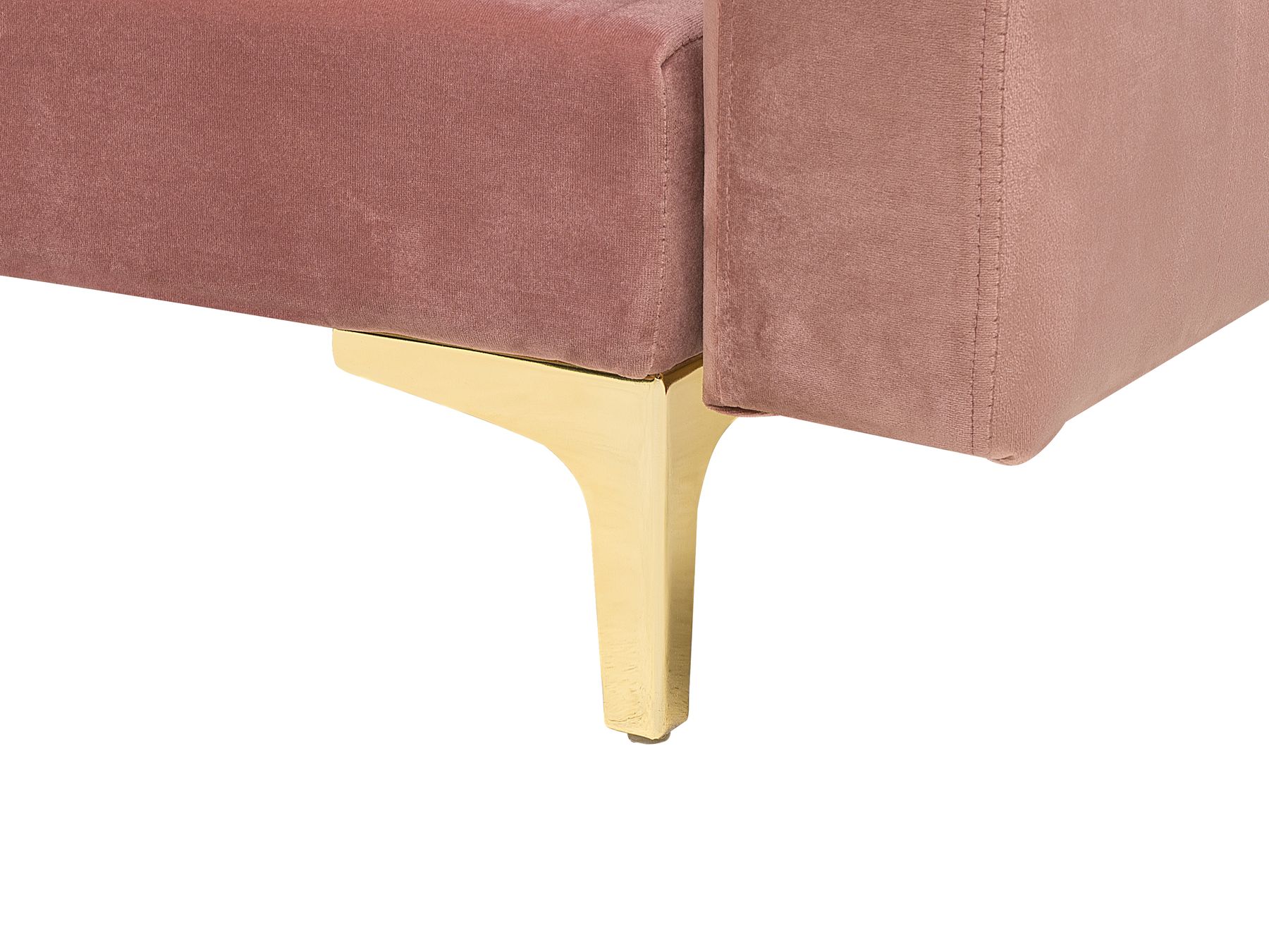 Modular Corner Sofa Bed ABERDEEN Velvet Pink with Ottoman 5 Seater Right Hand