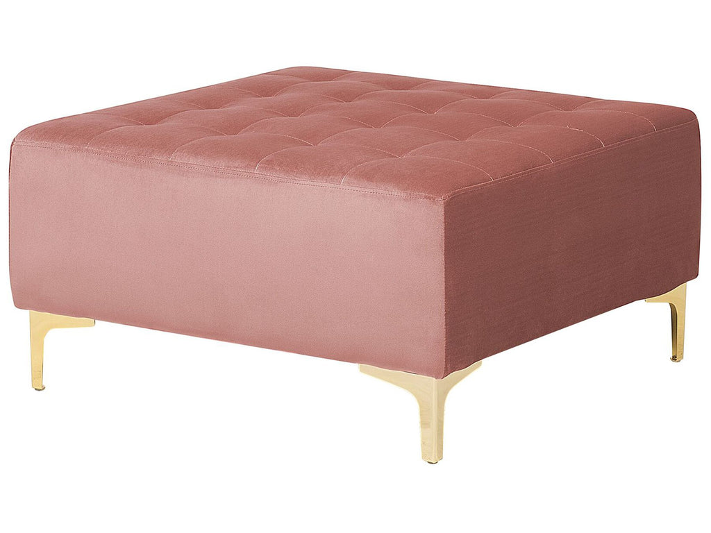 Modular Corner Sofa Bed ABERDEEN Velvet Pink with Ottoman 5 Seater Right Hand