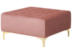 Modular Corner Sofa Bed ABERDEEN Velvet Pink with Ottoman 5 Seater Right Hand