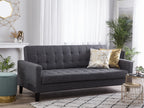 Sofa Bed VEHKOO Fabric Dark Grey 3 Seater