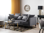 3 Seater Velvet Sofa Grey FENSTAD