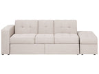 Sofa Bed FALSTER Fabric Beige with Storage 3 Seater