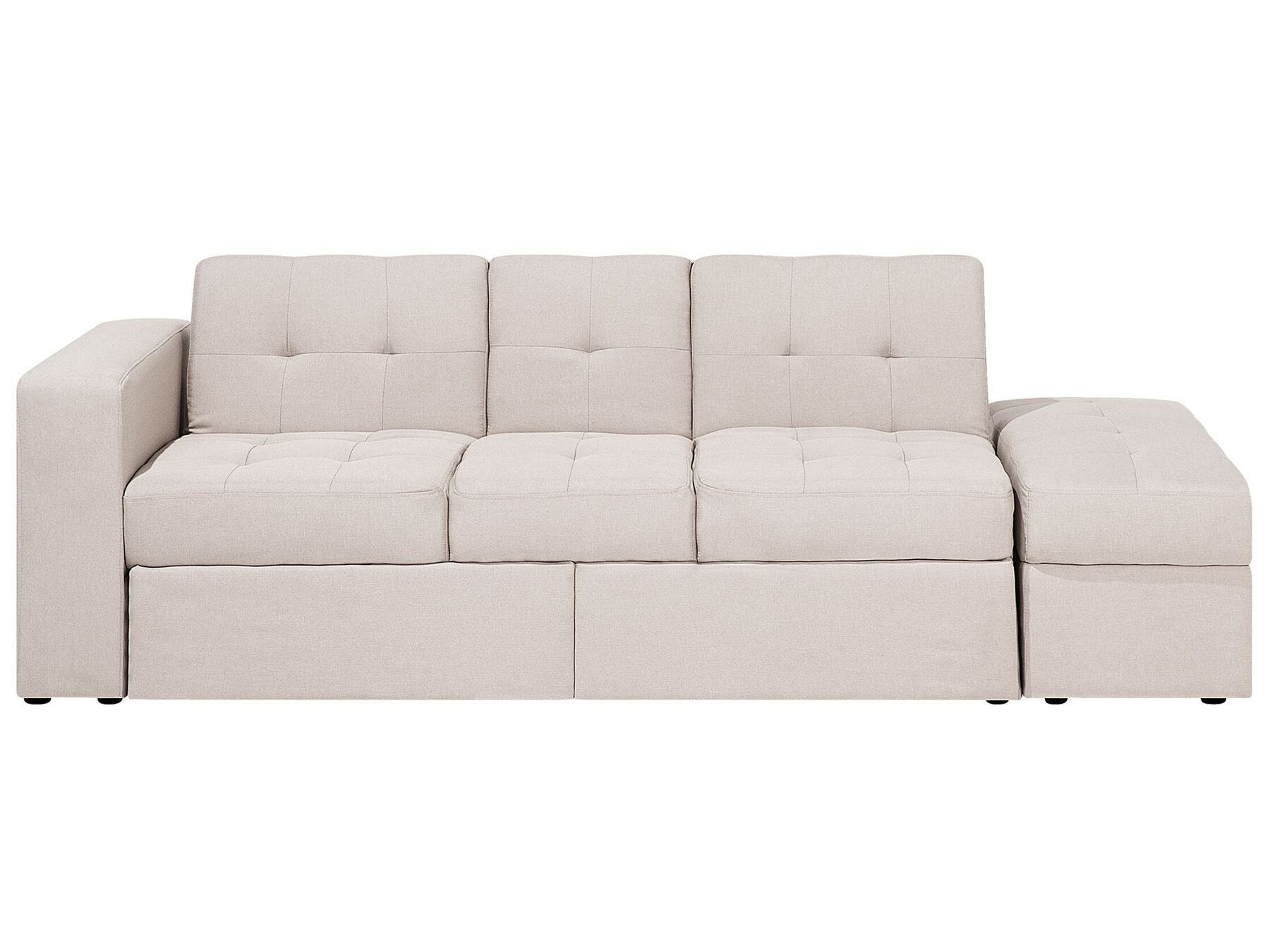 Sofa Bed FALSTER Fabric Beige with Storage 3 Seater