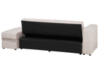 Sofa Bed FALSTER Fabric Beige with Storage 3 Seater