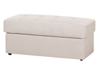 Sofa Bed FALSTER Fabric Beige with Storage 3 Seater