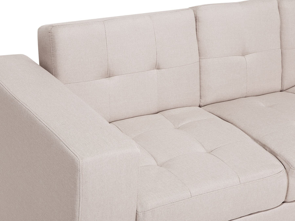 Sofa Bed FALSTER Fabric Beige with Storage 3 Seater