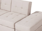 Sofa Bed FALSTER Fabric Beige with Storage 3 Seater