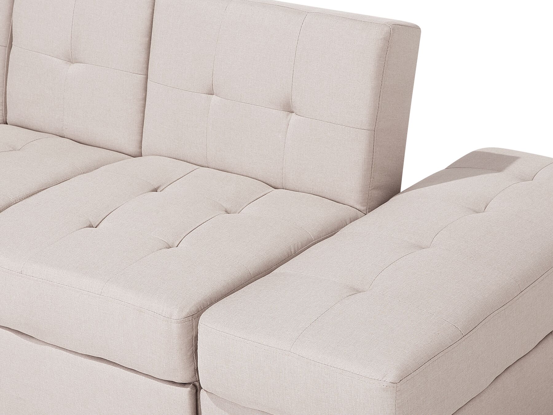 Sofa Bed FALSTER Fabric Beige with Storage 3 Seater