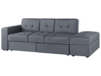 Sofa Bed FALSTER Fabric Dark Grey with Storage 3 Seater