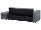 Sofa Bed FALSTER Fabric Dark Grey with Storage 3 Seater