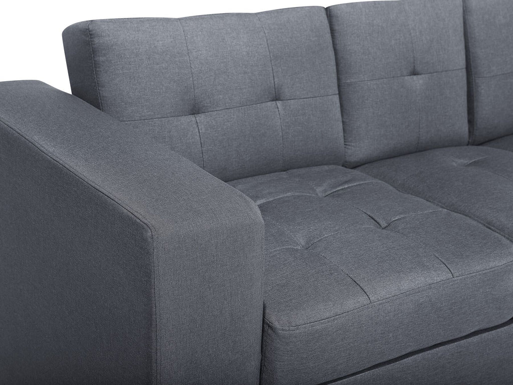 Sofa Bed FALSTER Fabric Dark Grey with Storage 3 Seater