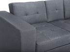 Sofa Bed FALSTER Fabric Dark Grey with Storage 3 Seater