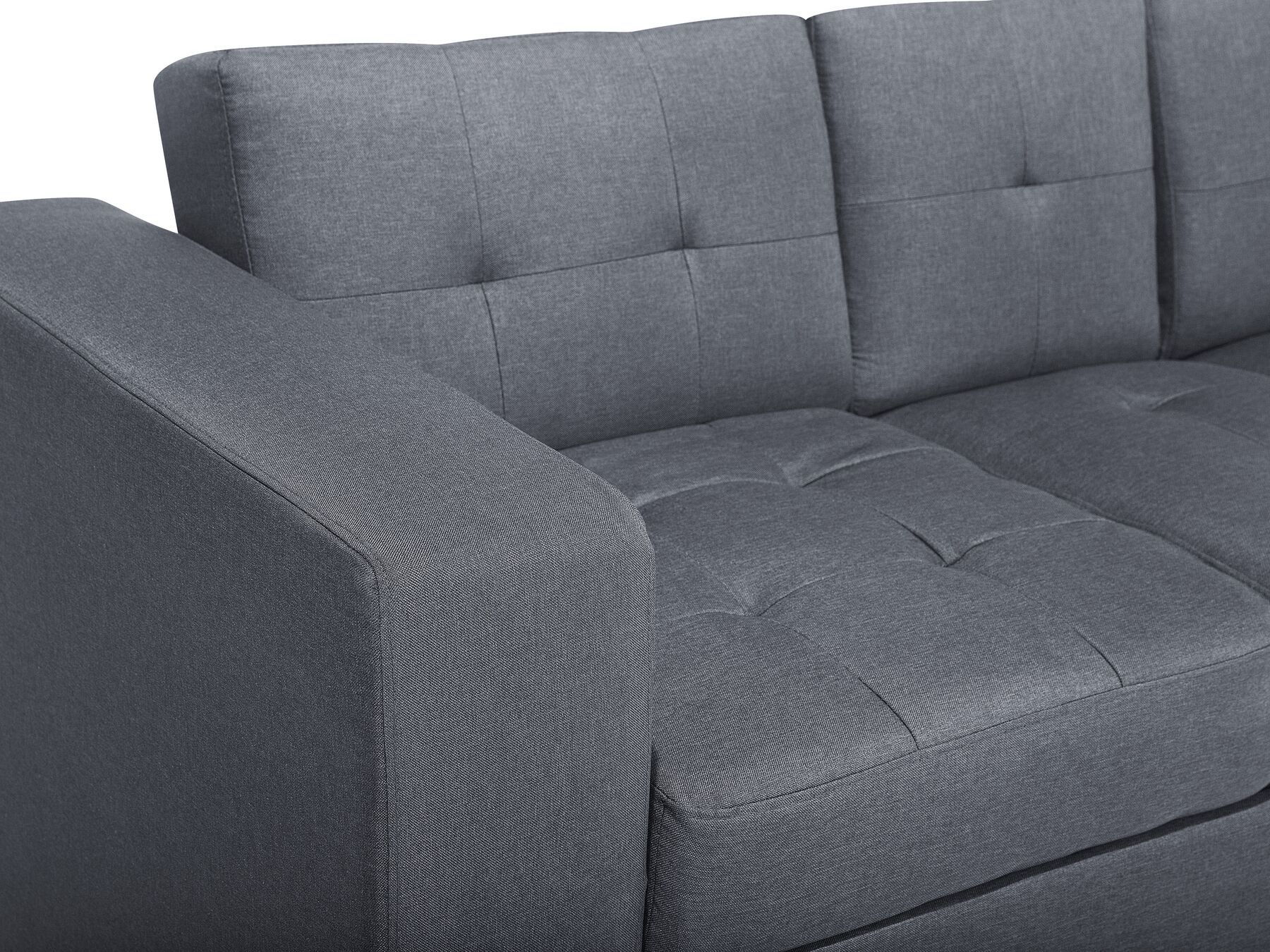 Sofa Bed FALSTER Fabric Dark Grey with Storage 3 Seater
