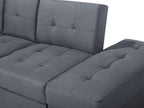 Sofa Bed FALSTER Fabric Dark Grey with Storage 3 Seater