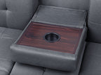 Sofa Bed FALSTER Fabric Dark Grey with Storage 3 Seater