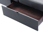Sofa Bed FALSTER Fabric Dark Grey with Storage 3 Seater