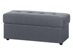 Sofa Bed FALSTER Fabric Dark Grey with Storage 3 Seater