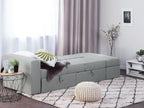 Sofa Bed FALSTER Fabric Light Grey with Storage 3 Seater