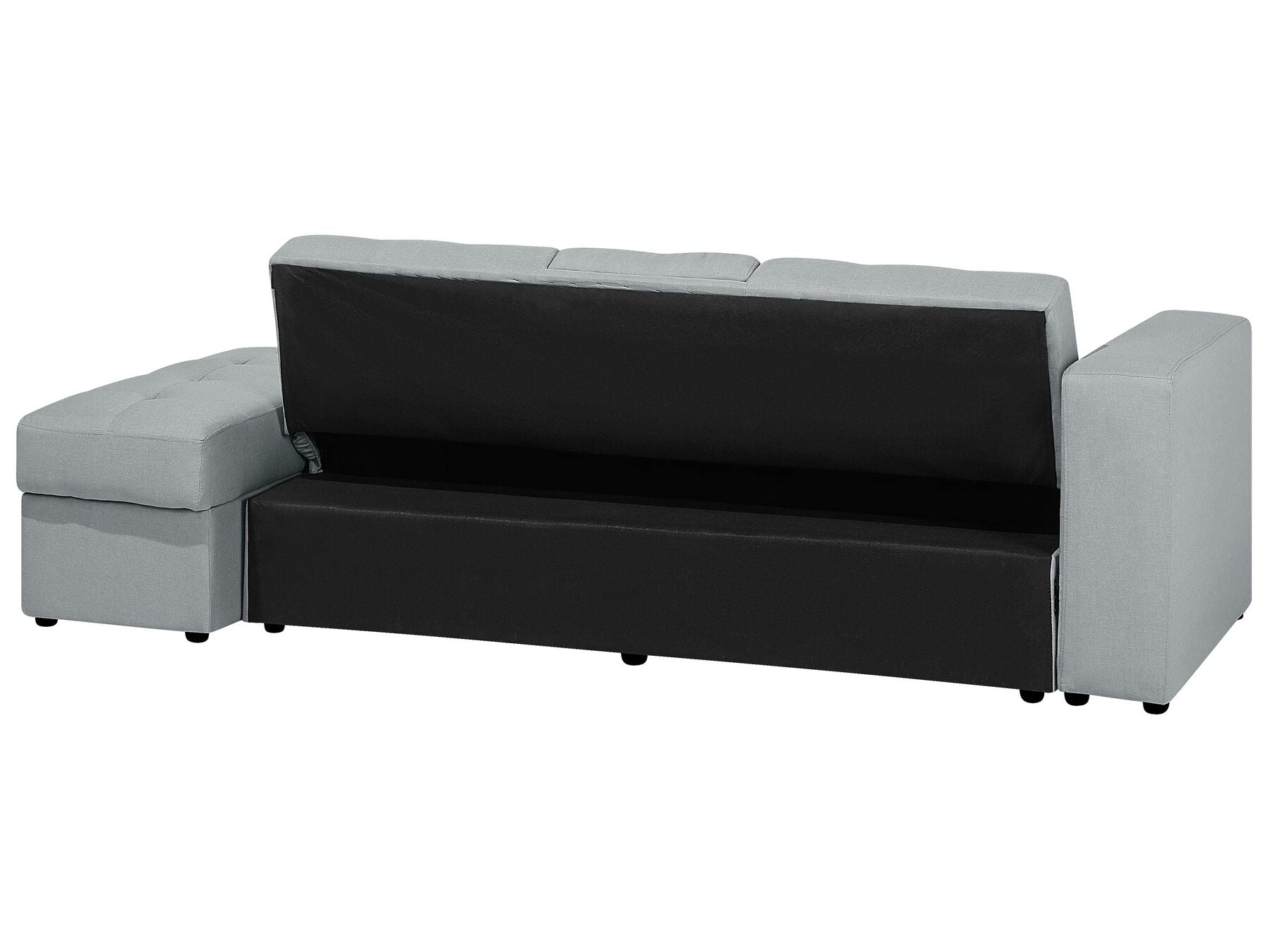Sofa Bed FALSTER Fabric Light Grey with Storage 3 Seater