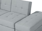 Sofa Bed FALSTER Fabric Light Grey with Storage 3 Seater
