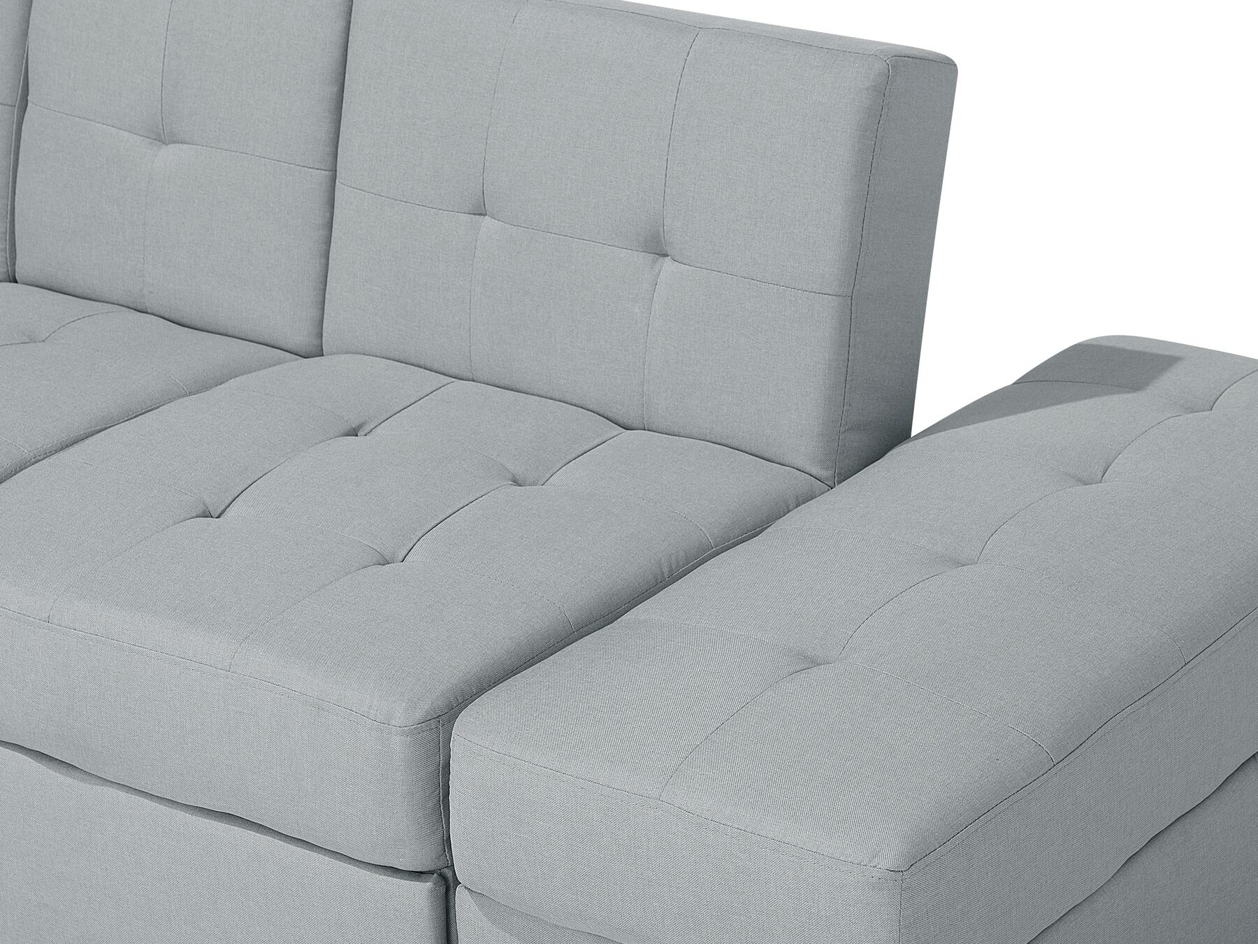 Sofa Bed FALSTER Fabric Light Grey with Storage 3 Seater