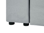 Sofa Bed FALSTER Fabric Light Grey with Storage 3 Seater