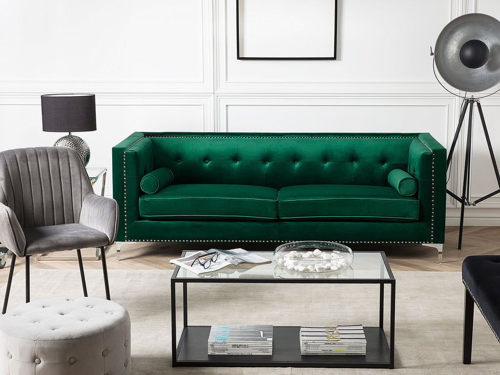 3 Seater Velvet Sofa Emerald Green AVALDSENES