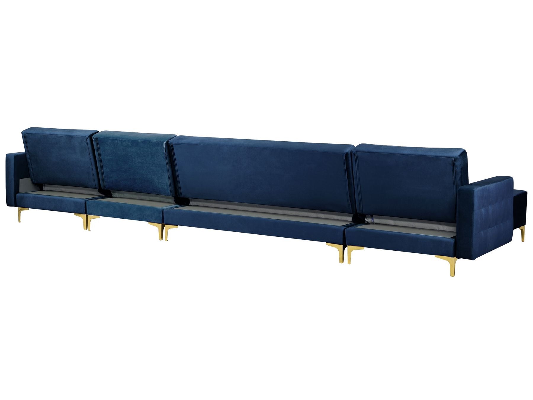 Modular U-Shape Sofa Bed ABERDEEN Velvet Navy Blue 6 Seater