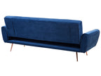 Sofa Bed SELNES Velvet Navy Blue 3 Seater