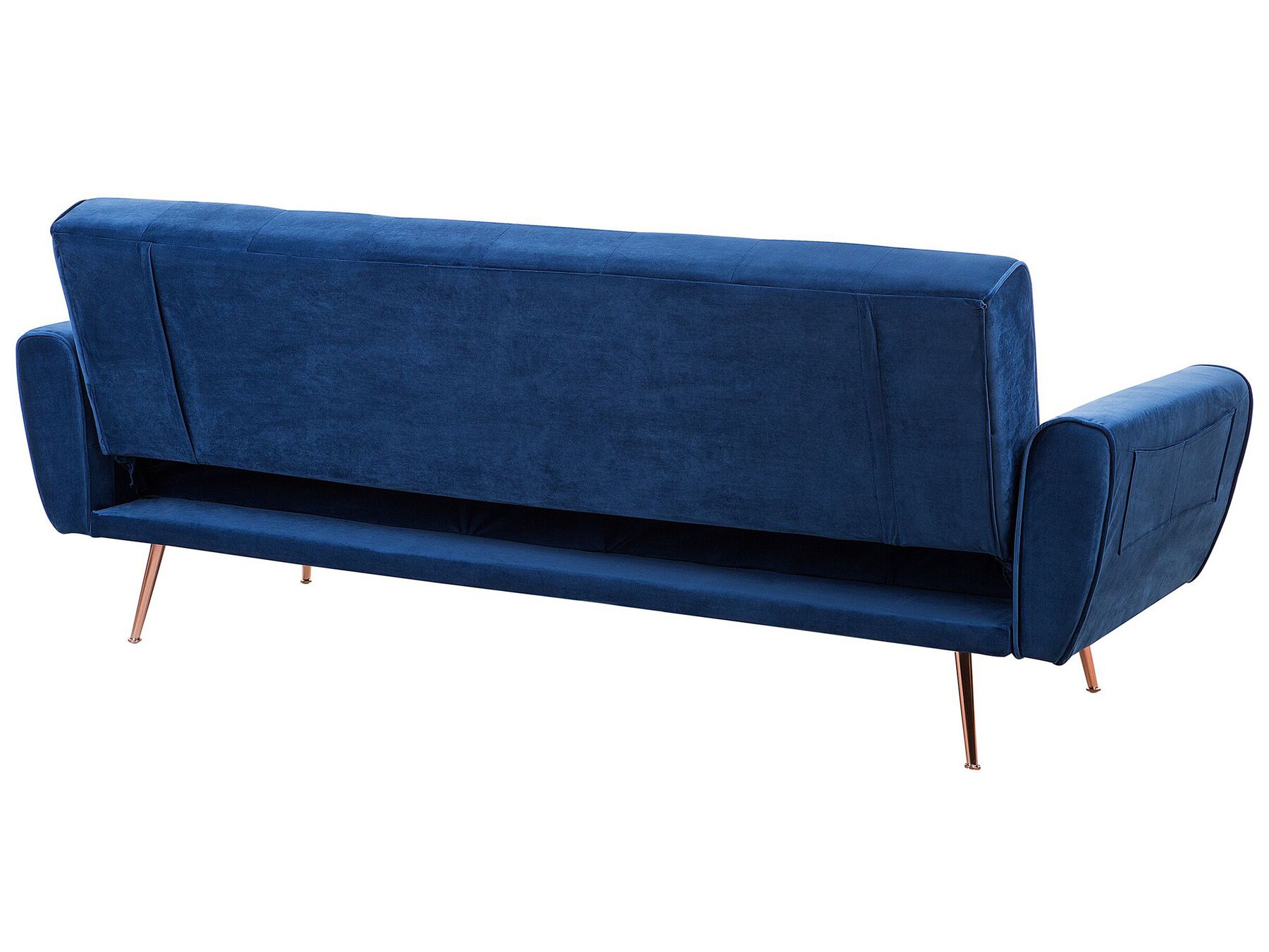 Sofa Bed SELNES Velvet Navy Blue 3 Seater