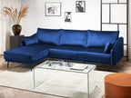 Right Hand Velvet Corner Sofa Navy Blue VARDE
