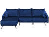 Right Hand Velvet Corner Sofa Navy Blue