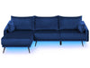 Right Hand Velvet Corner Sofa Navy Blue