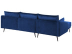 Right Hand Velvet Corner Sofa LED Navy Blue VARDE