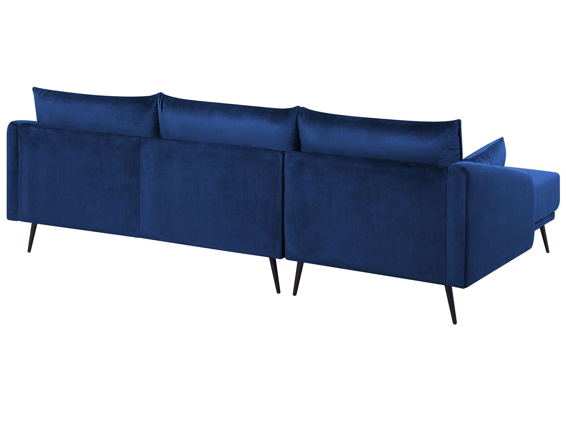 Right Hand Velvet Corner Sofa LED Navy Blue VARDE