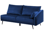 Right Hand Velvet Corner Sofa LED Navy Blue VARDE