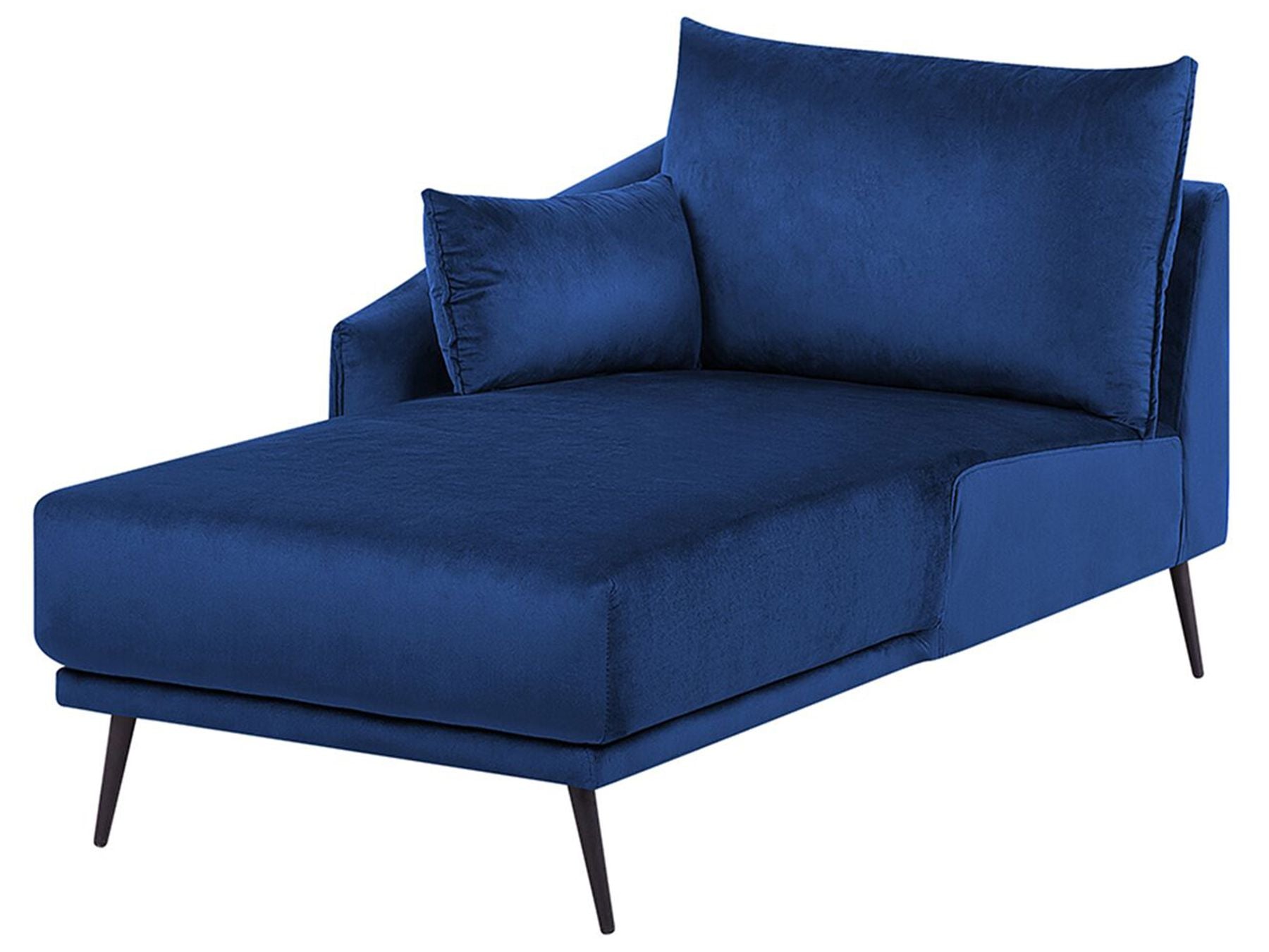 Right Hand Velvet Corner Sofa LED Navy Blue VARDE