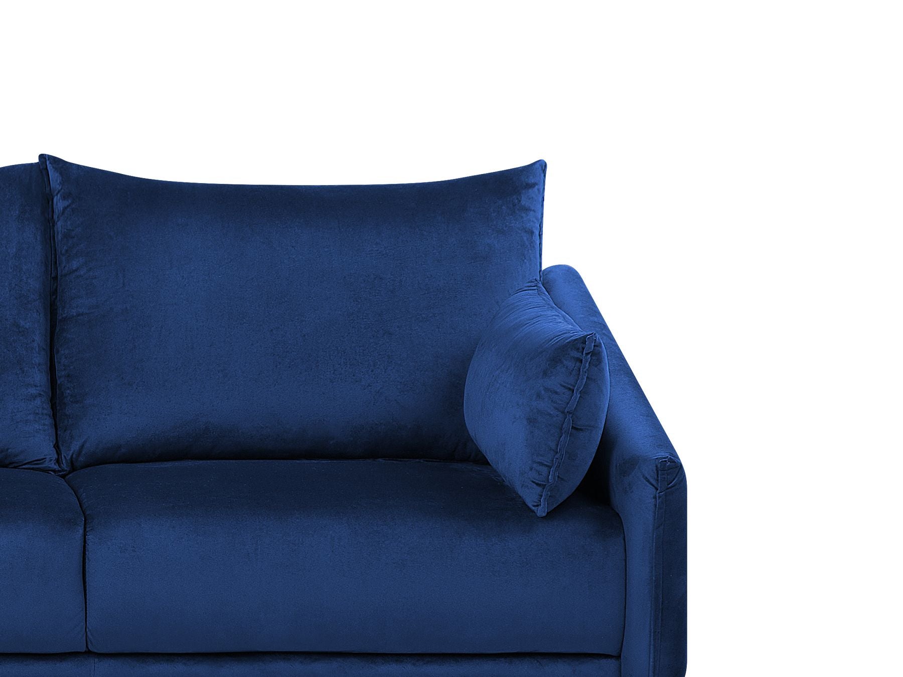 Right Hand Velvet Corner Sofa LED Navy Blue VARDE