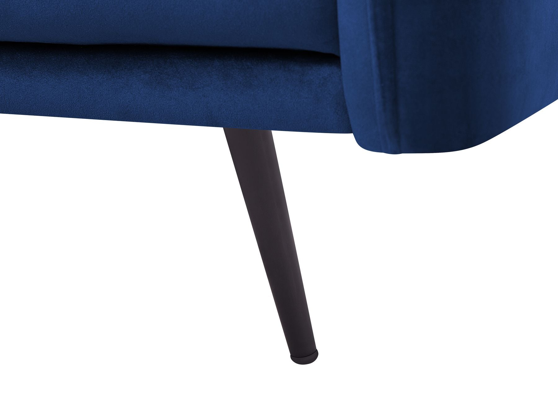 Right Hand Velvet Corner Sofa LED Navy Blue VARDE