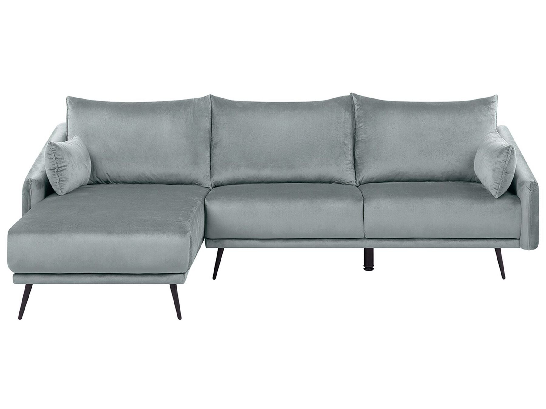 Right Hand Velvet Corner Sofa Grey VARDE