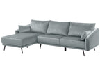 Right Hand Velvet Corner Sofa Grey VARDE