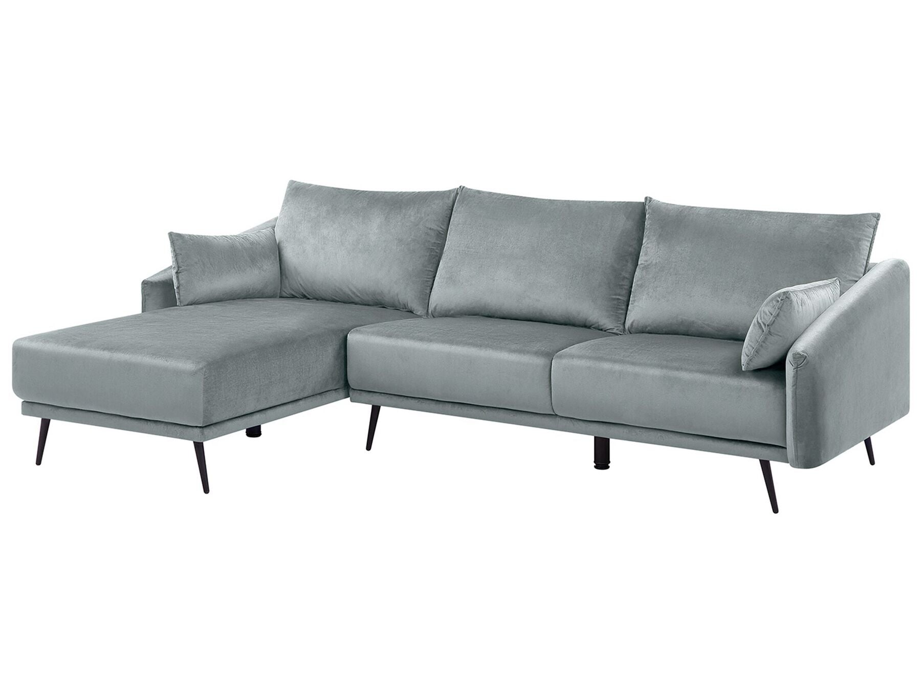 Right Hand Velvet Corner Sofa Grey VARDE