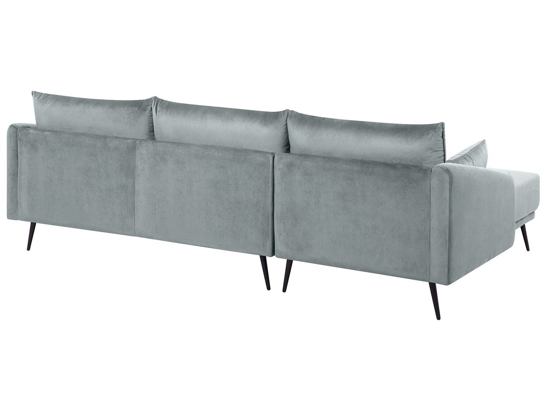 Right Hand Velvet Corner Sofa Grey VARDE